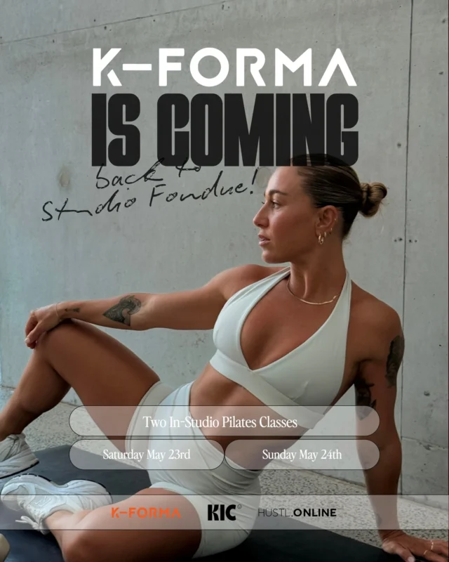 💥 @kforma_ is back for round three! 💥If you know, you know. If you don’t, this is your chance.Kika is the founder of @kforma_, and a master instructor behind some of the world’s most followed fitness platforms including @kic.studio and @hustl._Mat Sculpt | Saturday May 23rd, 8:00–9:00am
Barre Burn | Sunday May 24th, 8:00–9:00am50 minutes with Kika. An exclusive gift. Drinks, snacks & connection post-class.Round one sold out. Round two sold out. Mats are limited.Book one or both, link in bio 🖤