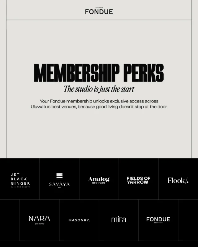 Introducing @savayabali to your Membership Perks! 🪩We're so excited to welcome @savayabali to your Membership Perks! #1 club in Asia, #5 in the world, and now yours to access with discounted tickets and guestlist entry.Your active Studio Fondue membership unlocks exclusive offers across some of our favourite Uluwatu venues:Discounted tickets & guestlist entry to most shows @savayabali & @desakitsunebali (@zumanabali coming soon) Check IG highlights, PERKS. for links to redeem.Freshen your look with @jet_black_gingerFuel up next door at @theanalog.idNurture skin and soul with @fields.of.yarrowDress the part with @flookthelabelSoothe muscles and your nervous system at @naraspa.baliConnect over long lunches at @masonry.baliRecover and relax at @mirabinginKeep that body in alignment at @fondue.recovery
Wellness isn't just something we do. It's how we live. X*excludes drop-in clients and Tourist Mini Pass holders