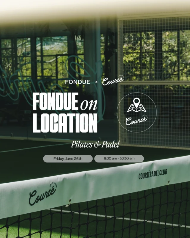 Fondue On Location is BACK!And we’re excited to be taking you to Uluwatu’s newest Padel Club, @courtepadelclub! You won’t want to miss this!📍 @courtepadelclub
🗓️Friday June 26th | 8:00 - 10:30amYou ticket includes:
👤 Mat pilates class with our head teacher, Mel @melissapratico
🎾Padel games & coaching @courtepadelclub
✨ Light food and smoothies provided from @theanalog.idLimited spots available.Sign up via the link in bio x
