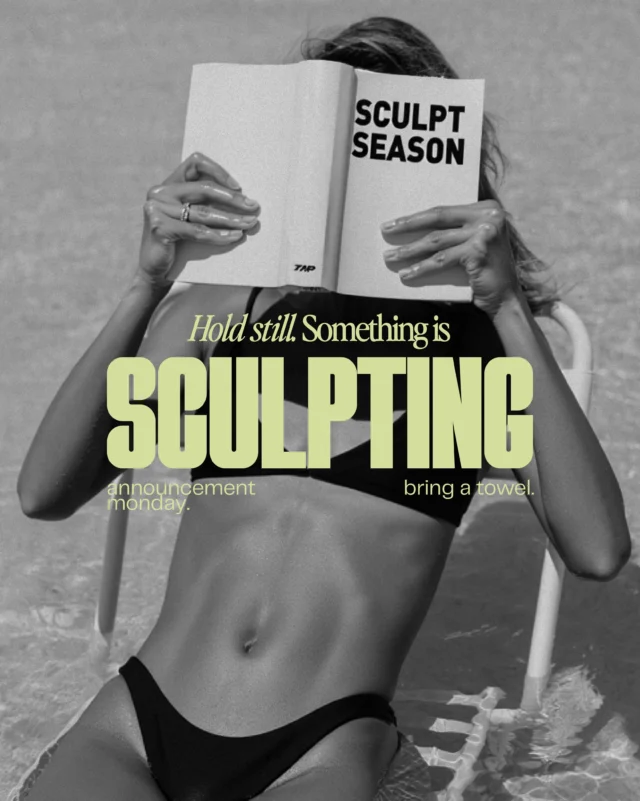 We’re busy sculpting something.Announcement Monday. Bring a towel.
